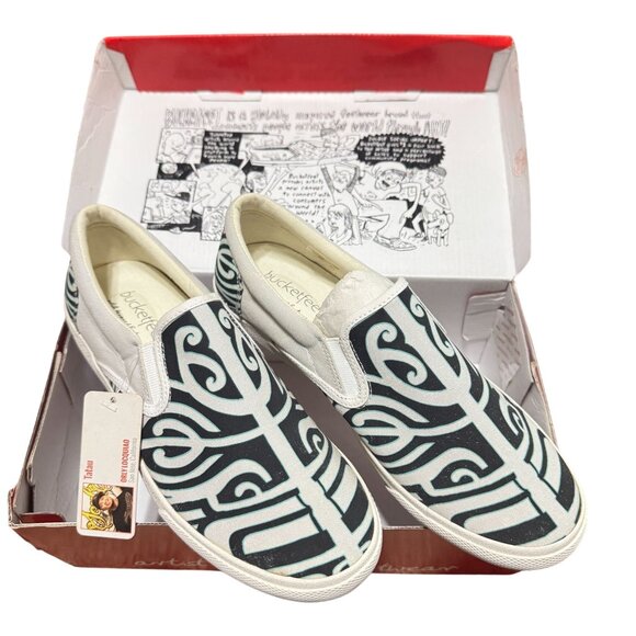 NIB Bucketfeet Tabu Slip-On Shoes Tribal Design Size 8 Canvas Casual  Womens - Picture 2 of 9